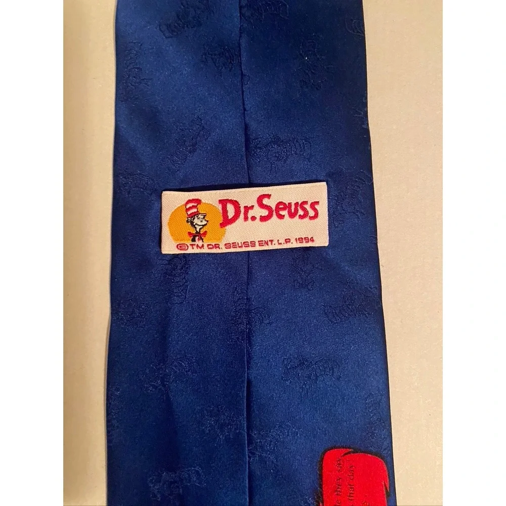 Dr. Seuss How the Grinch Stole Christmas Silk Tie Blue Holiday Roast Beast 1994